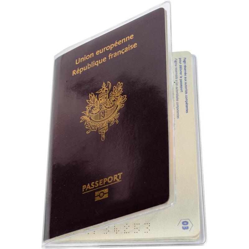 Etui de protection pour passeport 2 volets PVC lisse 20/100e - Cristal