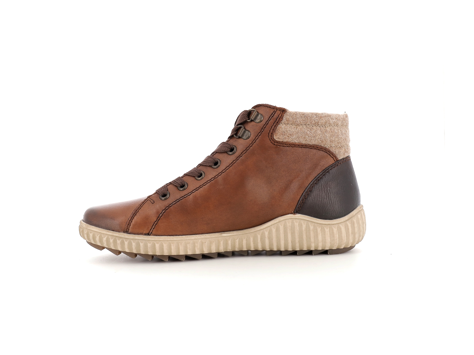 Remonte-R8271 Matières combinées Marron Foncé