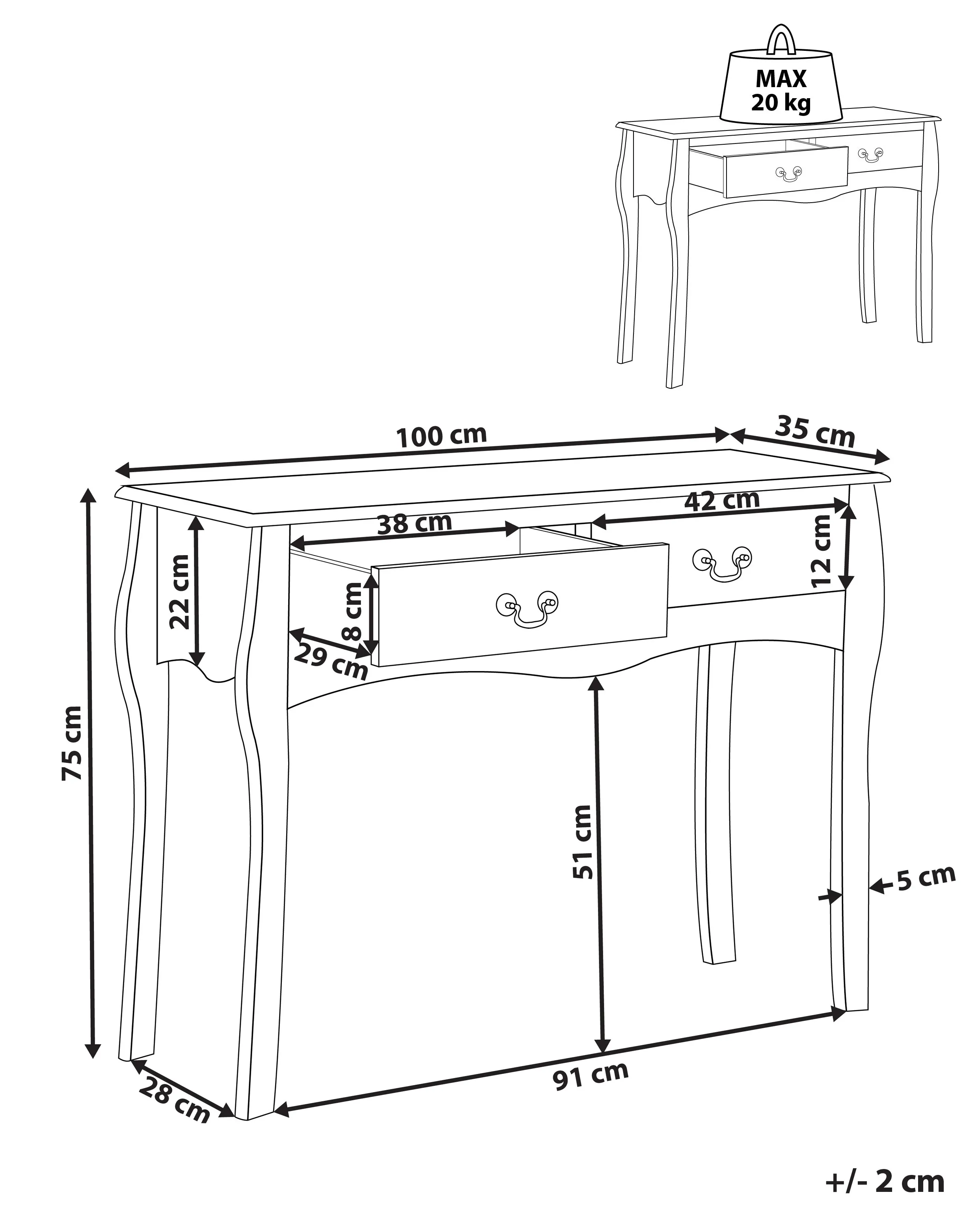 Sidetable KLAWOCK Zwart