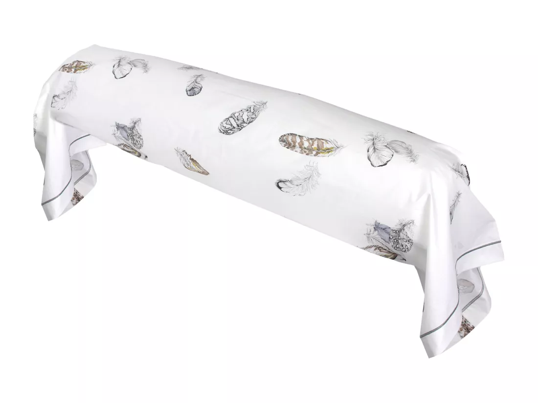 Taie de traversin 140x43 cm Percale pur coton PLUMES
