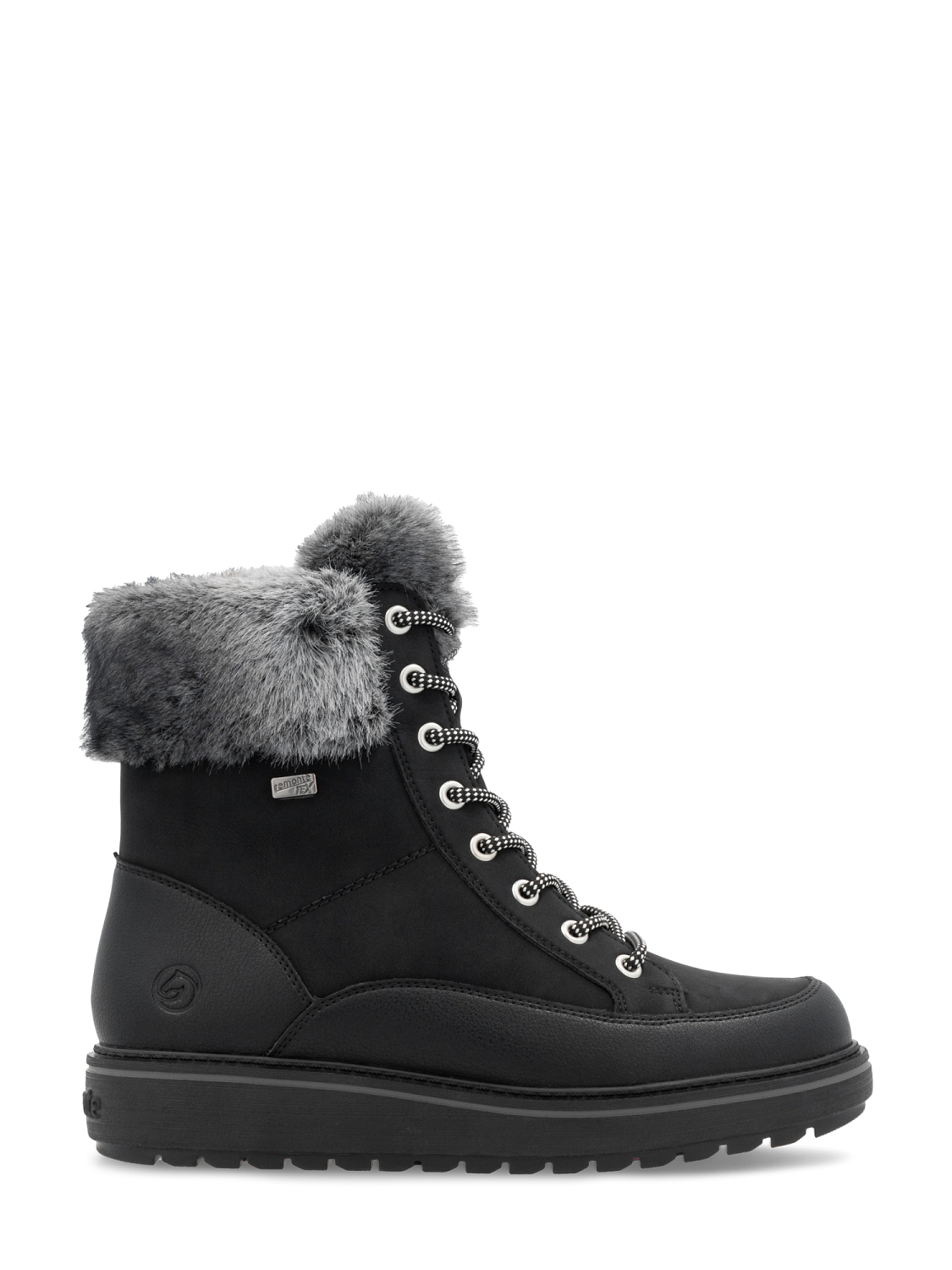 Remonte Premium leather tex black ullfôret med brodder