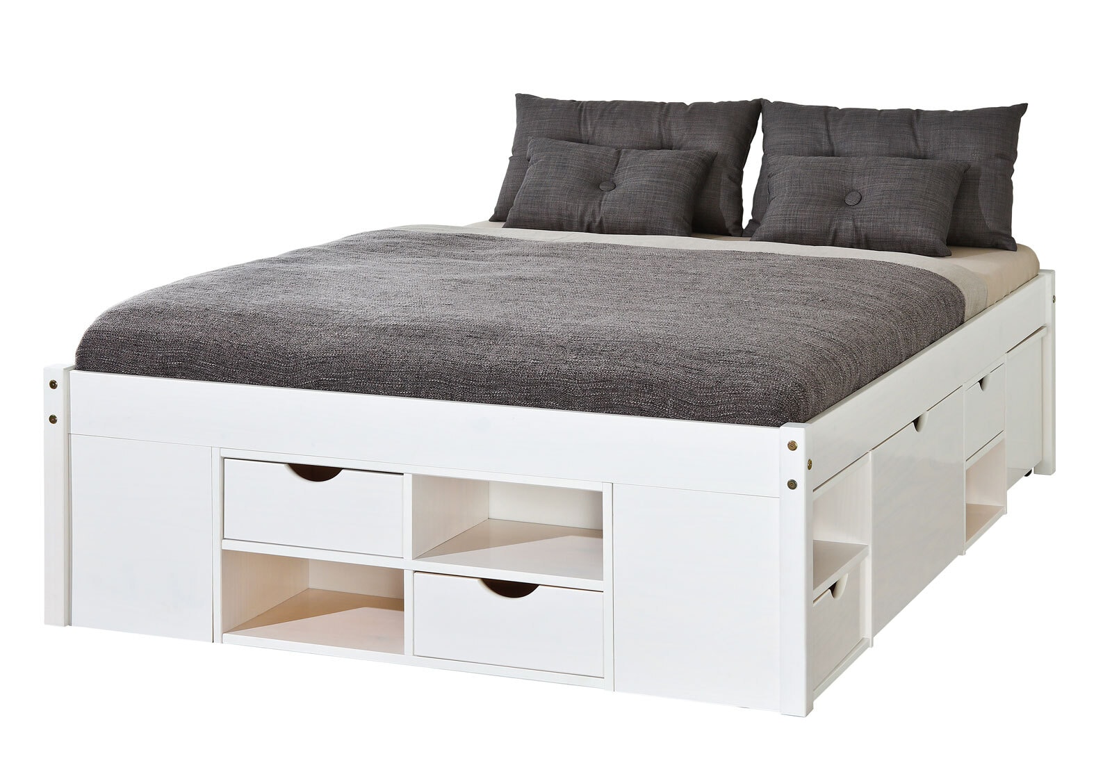 Stauraum-/Funktionsbett Lauro 160 x 200 cm weiß