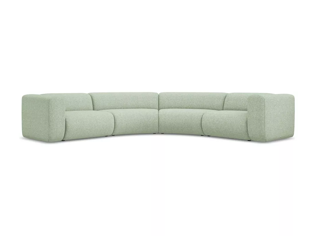 Canapé d'angle modulable en tissu texturé - vert clair - EKAHI