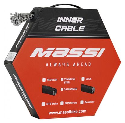 Boite de 50 Câbles de Freins pour VTT en Inox Massi Workshop 1.5x1700mm