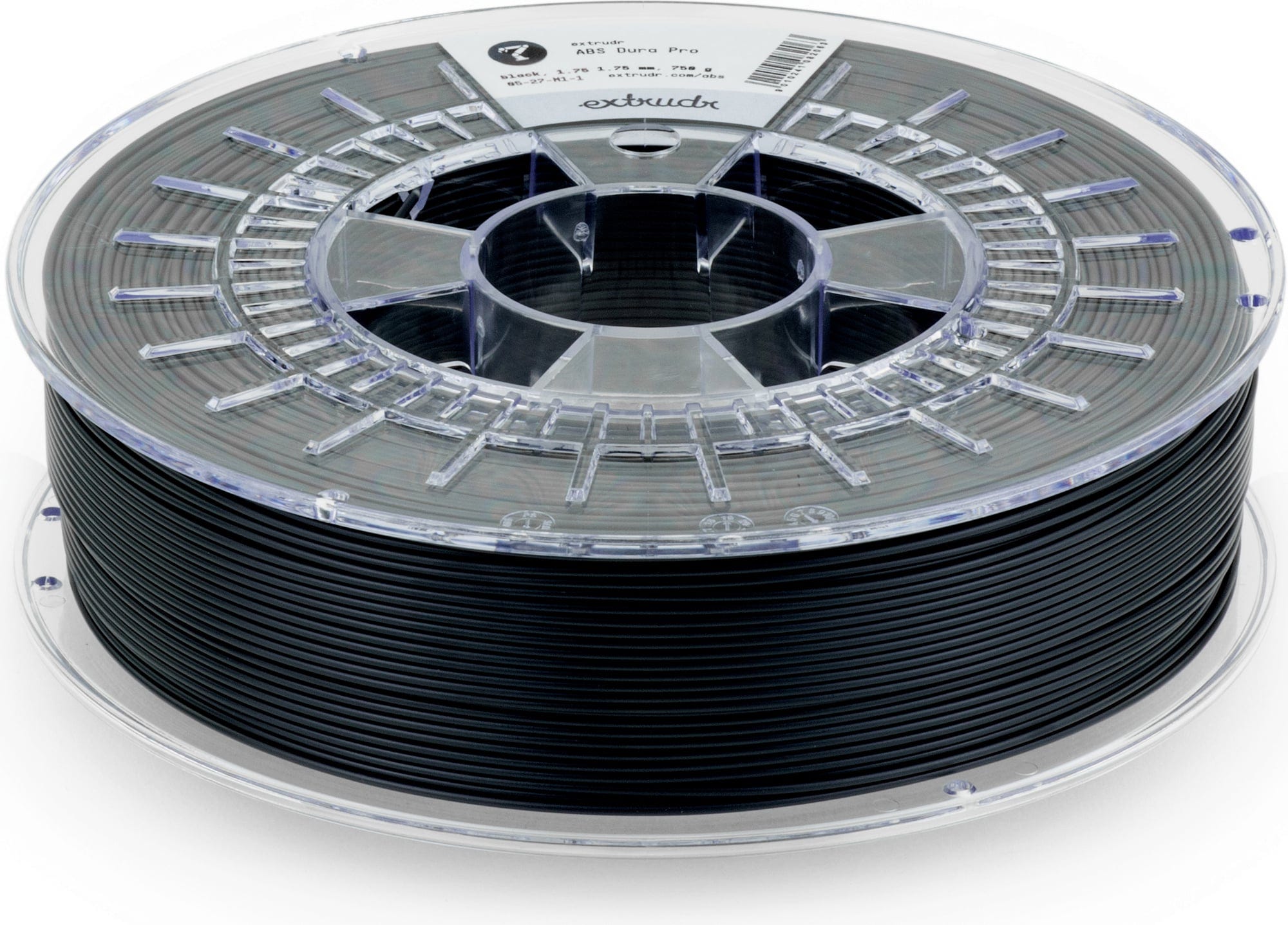 Extrudr  DuraPro ABS Schwarz, 1,75 mm / 750 g    Spezielles ABS für Industrieanwendungen in Schwarz