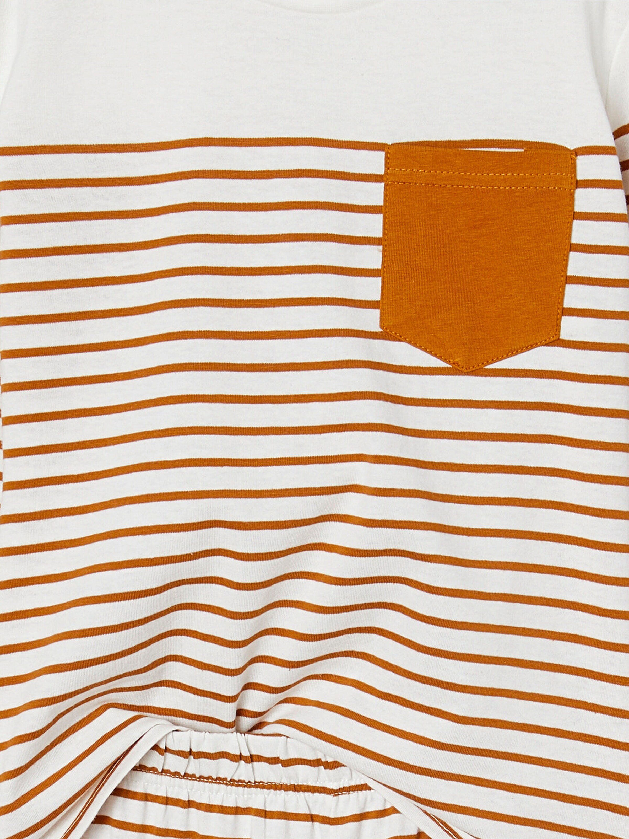 Vertbaudet 2er-Pack lange Jungen Schlafanzüge mit Cool-Schriftzug karamell
