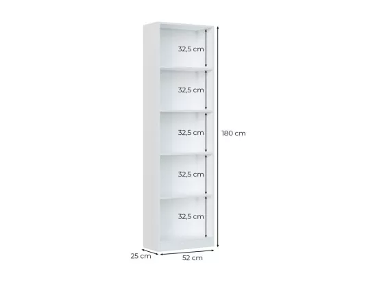 Etagère 5 niveaux - L52 x H180 cm