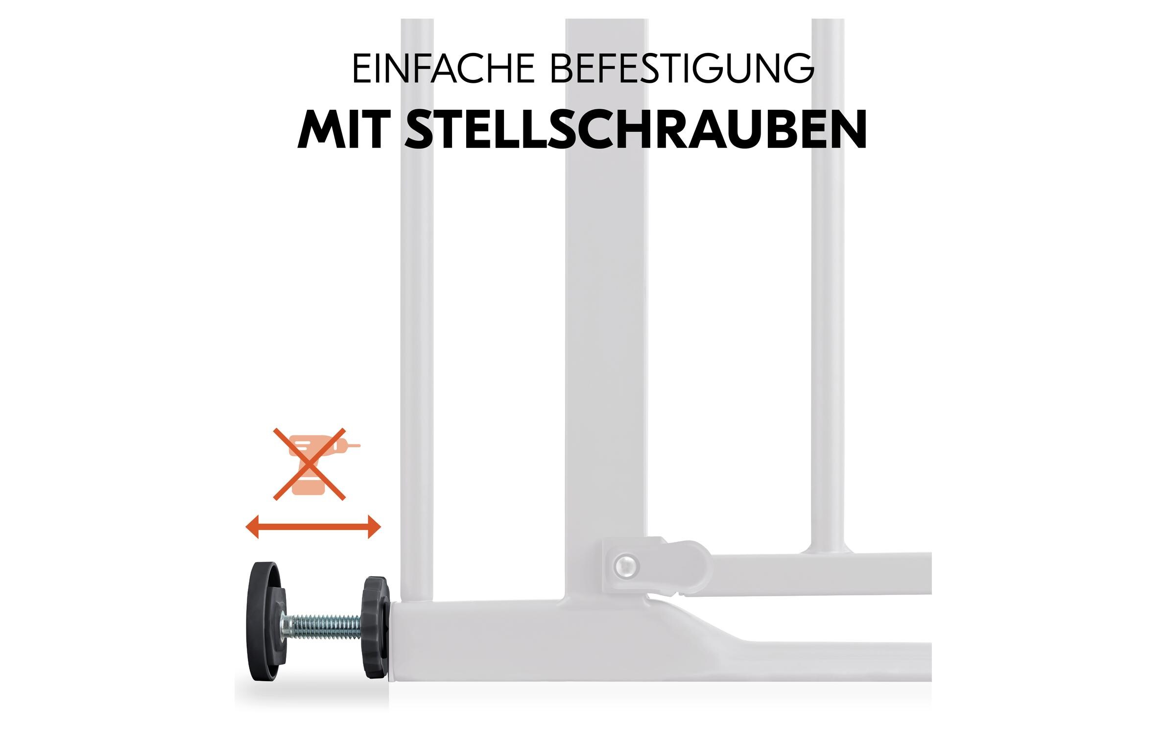 Türschutzgitter Clear Step 2 Dark Grey 75 cm - 80 cmBarrierefreies, manuell schliessendes Tür- und Treppenschutzgitter-Set