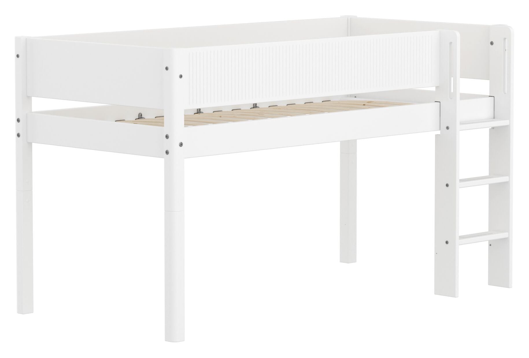 Flexa WHITE Halbhochbett - Weiss / B: 109.0 cm x T: 210.0 cm x H: 184.0 cm