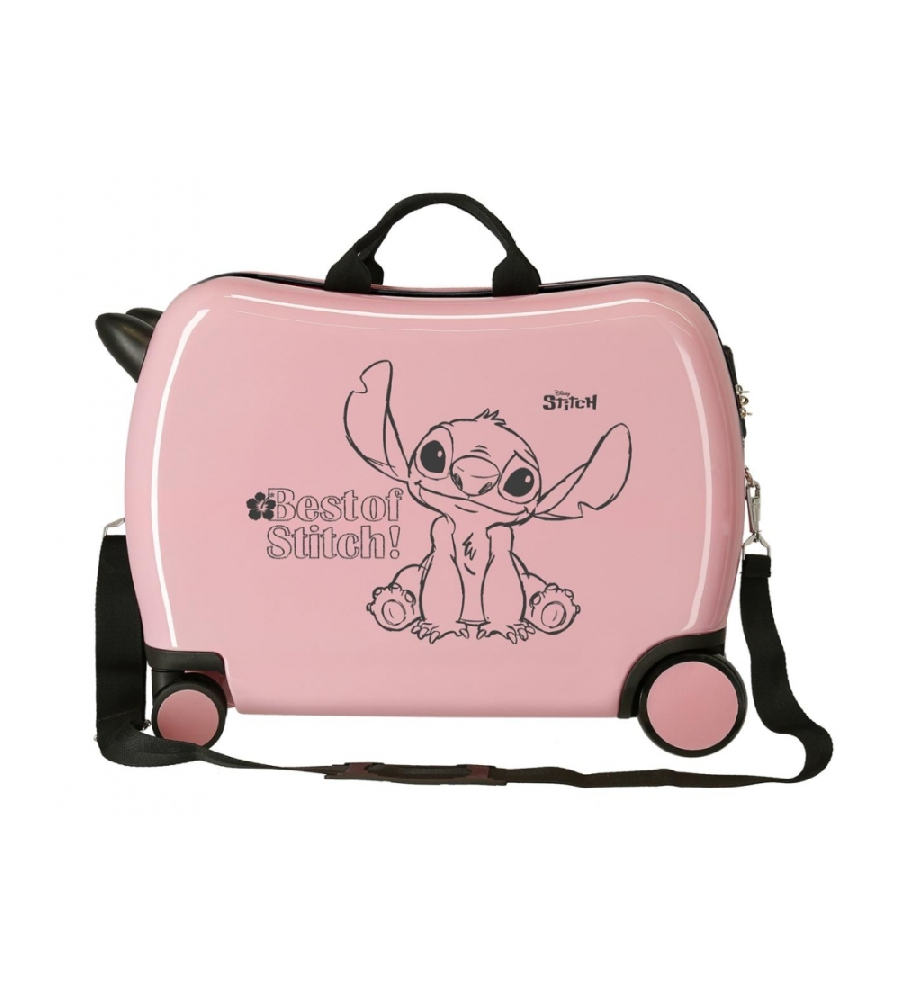 Mala Disney Best of Stitch com 2 Rodas Multidirecionais, Rosa