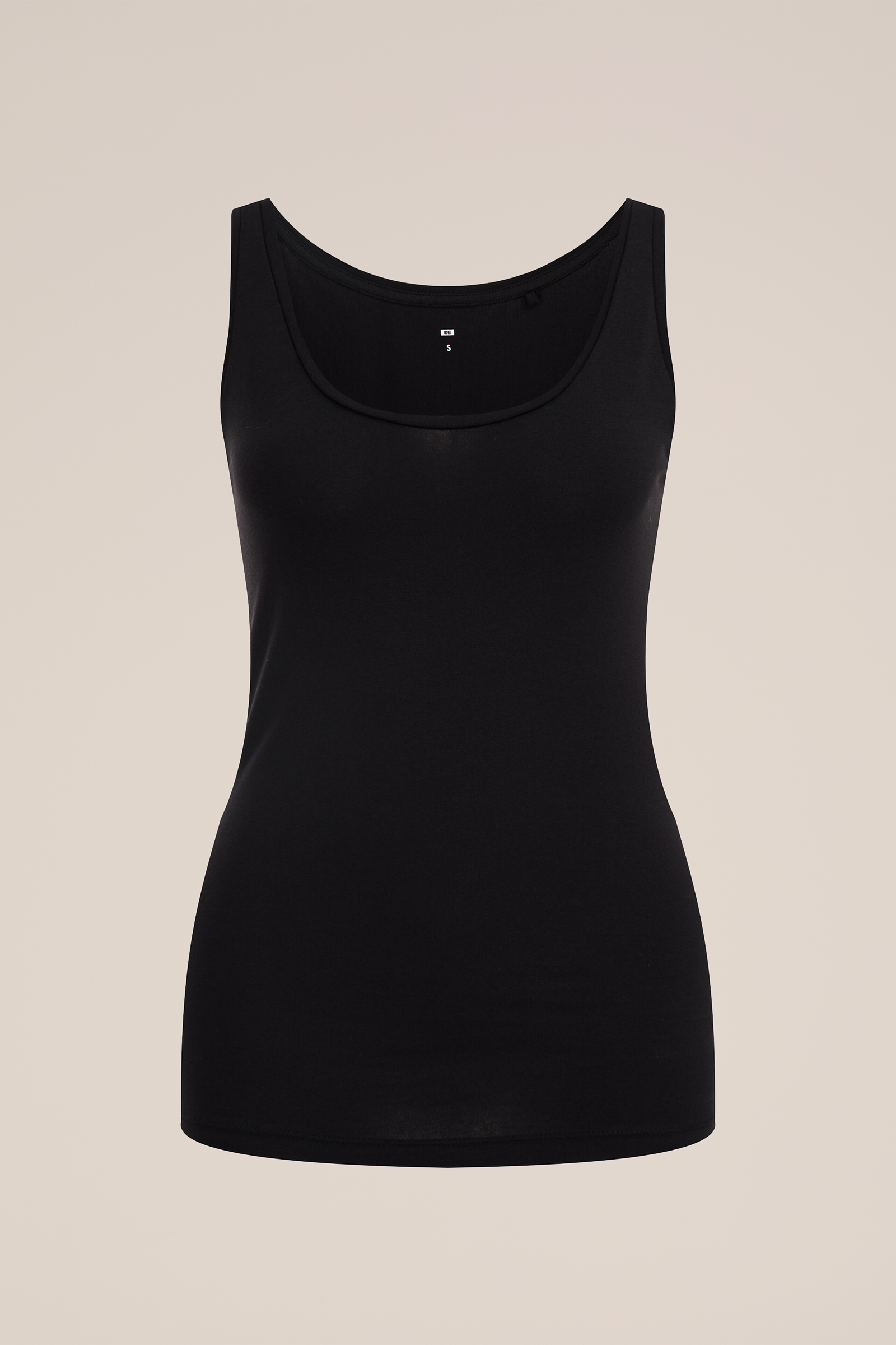 singlet van katoenmix WE Fashion Zwart