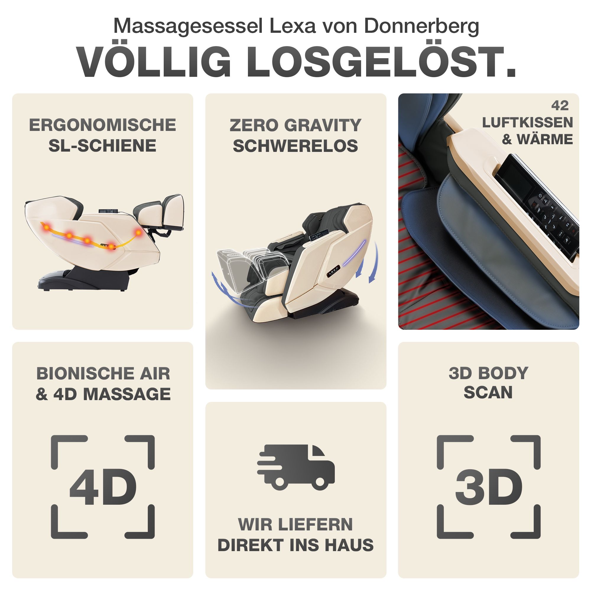 Donnerberg Massagesessel Lexa Beige