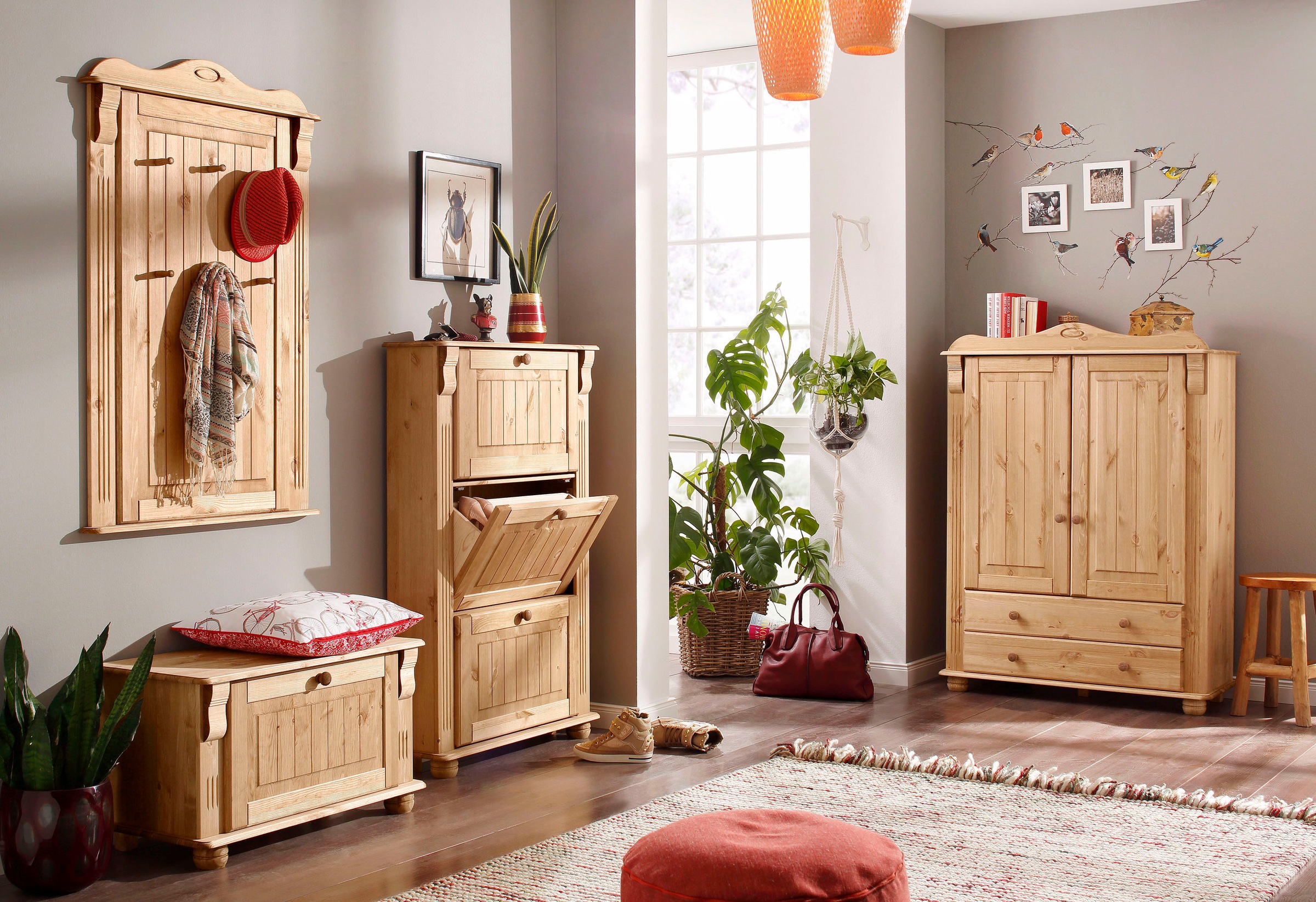 Home affaire Schuhbank »Adele« Breite 80 cm, Sitzhöhe 45 cm, aus massiver Kiefer, FSC®