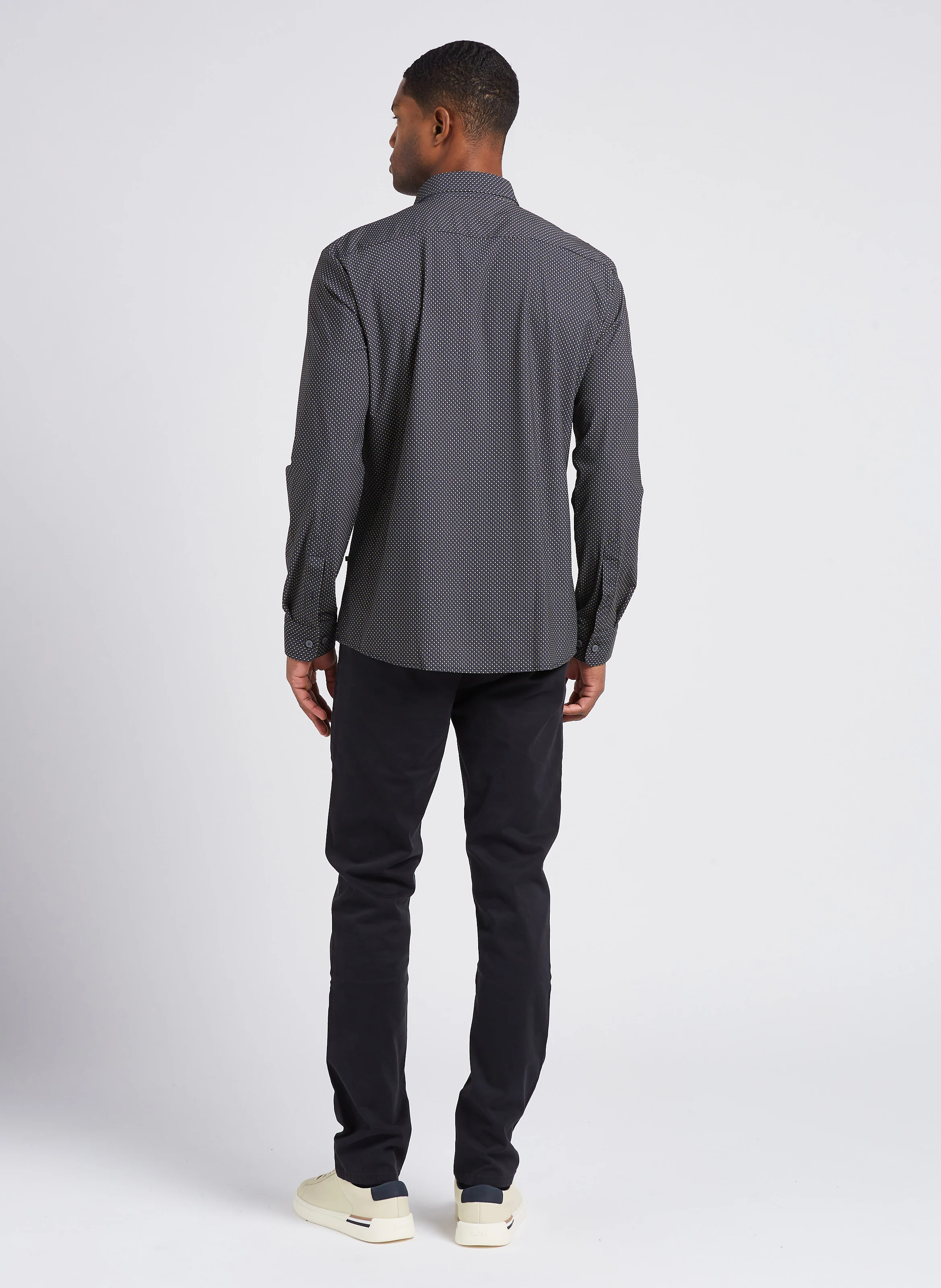 Pantalon chino en coton stretch | Noir