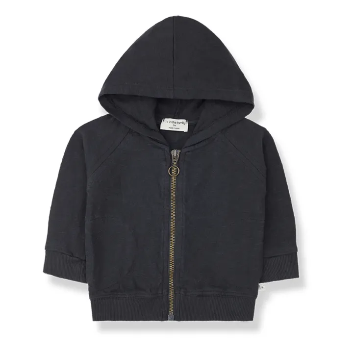 1+ in the family Sweat Manuele Coton Flammé | Gris anthracite