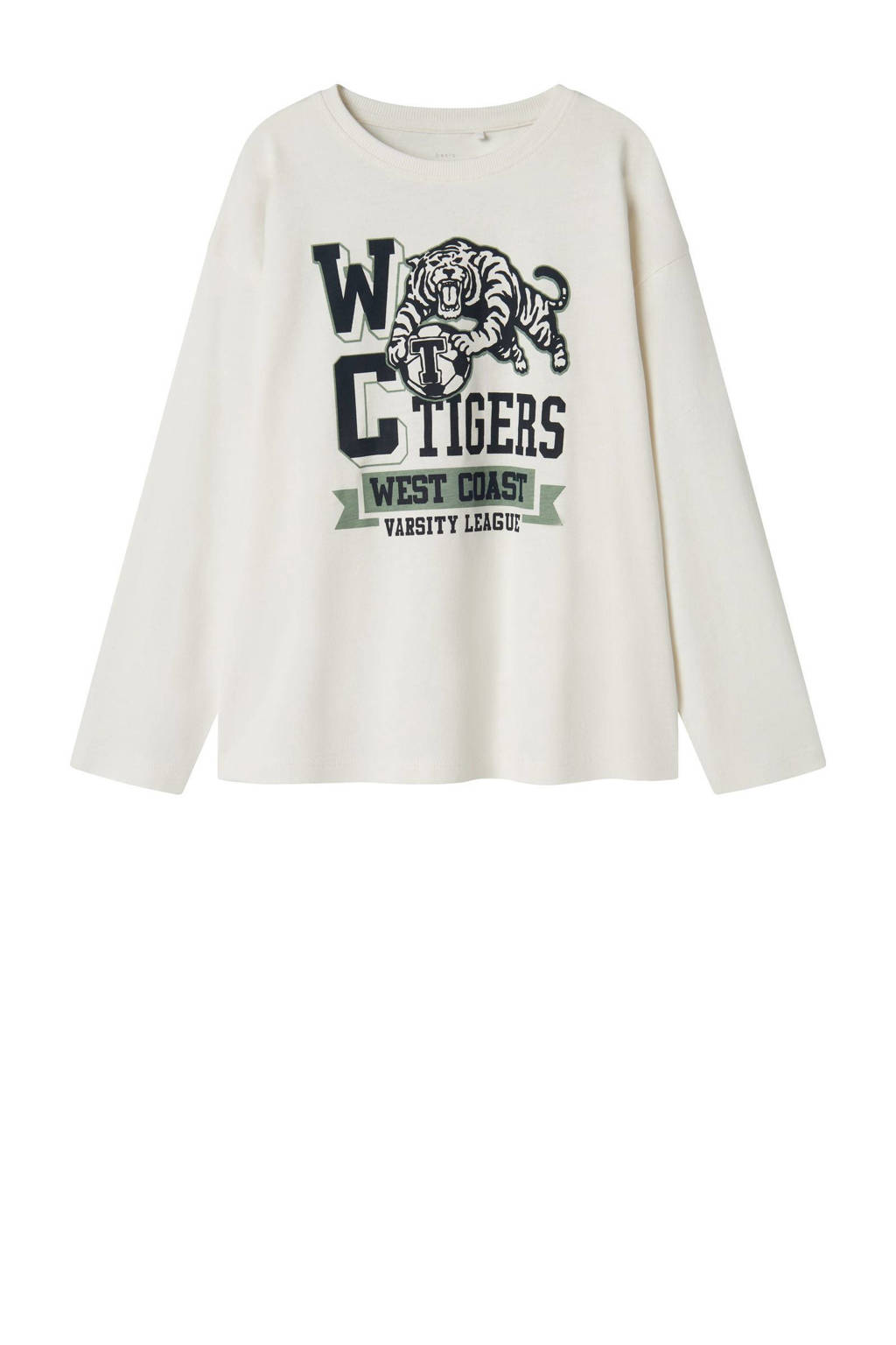 NAME IT longsleeve NKMVICTOR met printopdruk ecru