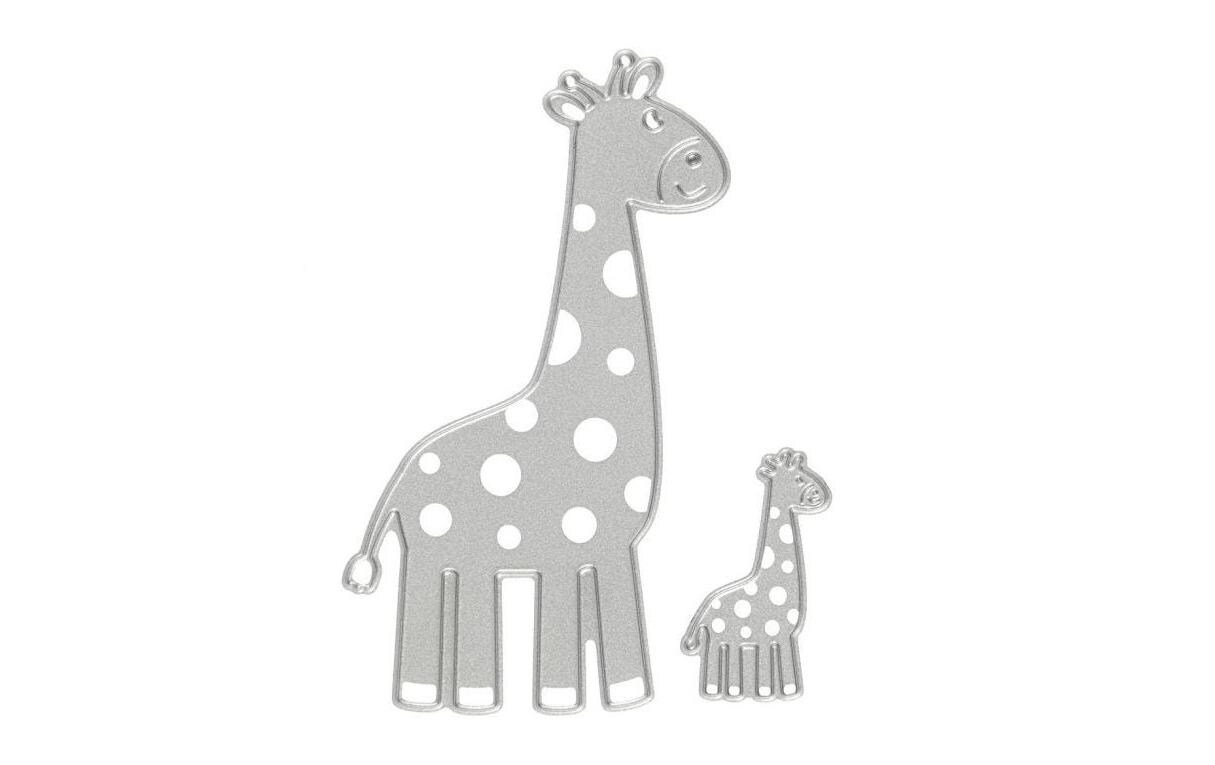 Stanzschablone 5.4 x 9.2 + 2.1 x 3.5 cm, GiraffeSchablone für kreative Anwendungen