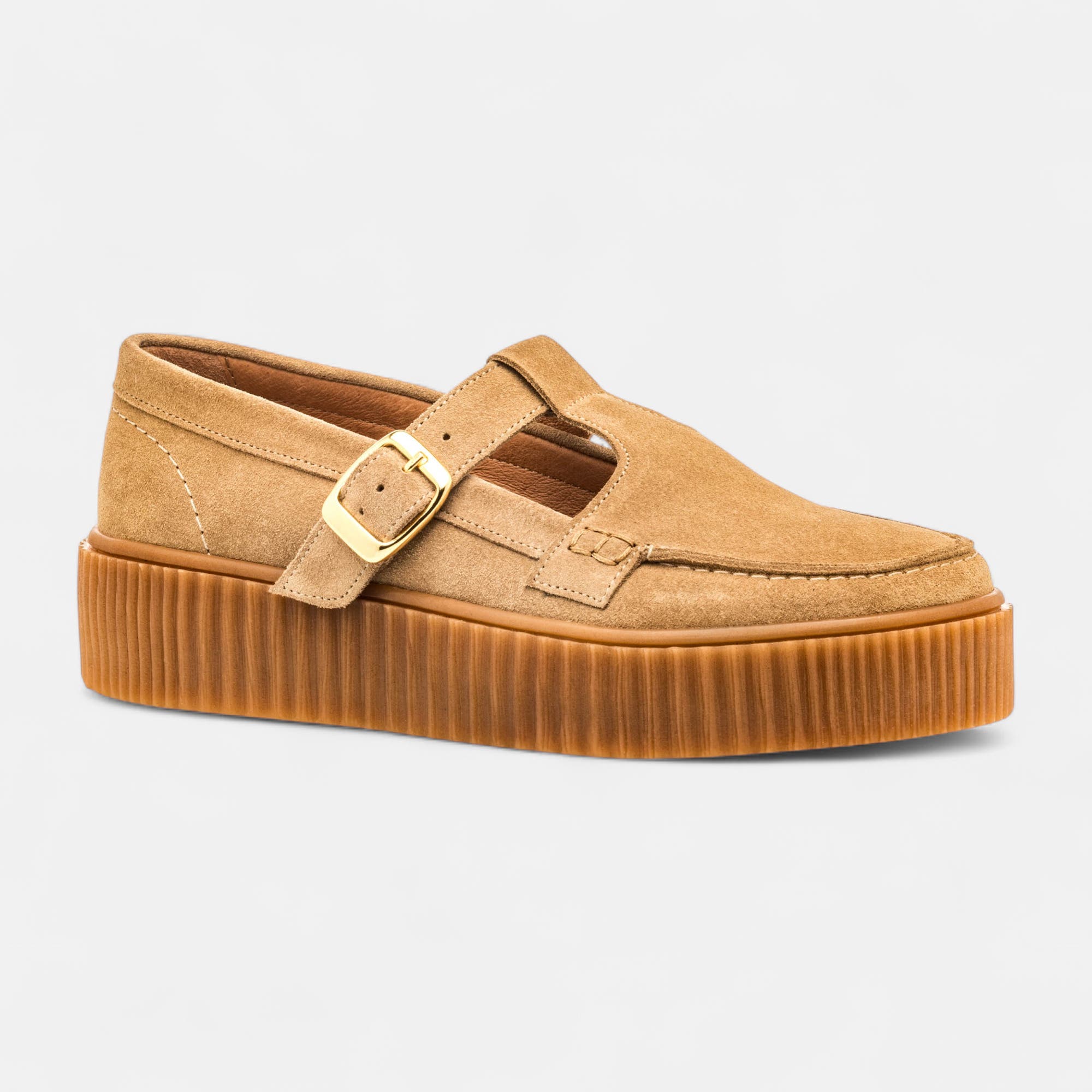 Babies Femme en cuir beige