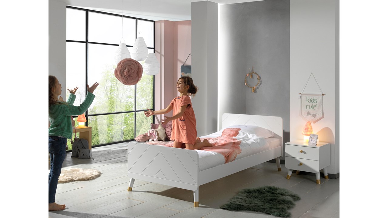 Bed Billy met nachtkast wit