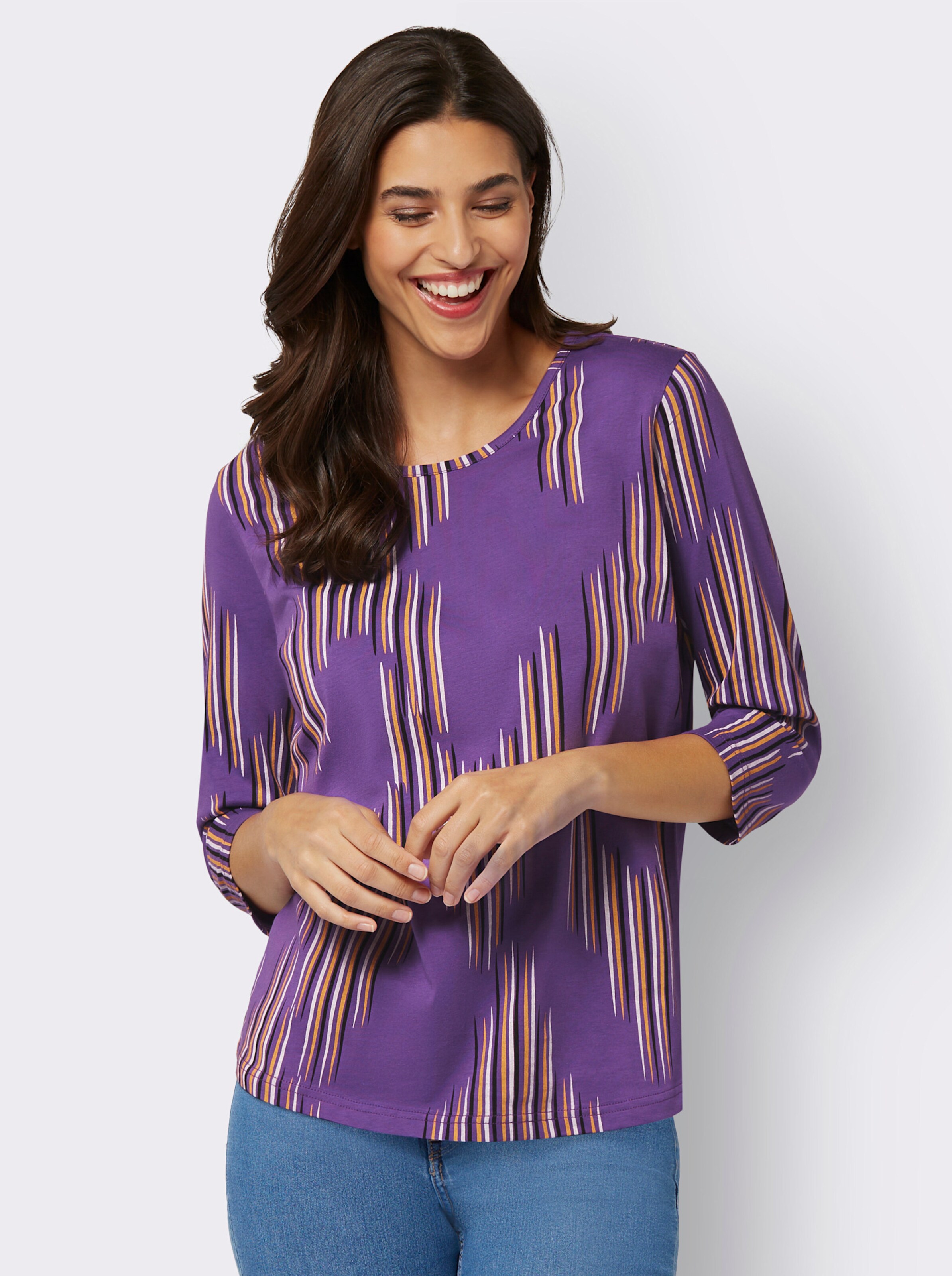 34-Arm-Shirt aus reiner Baumwolle