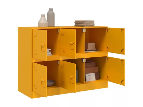 Buffet jaune moutarde 99x39x73 cm acier
