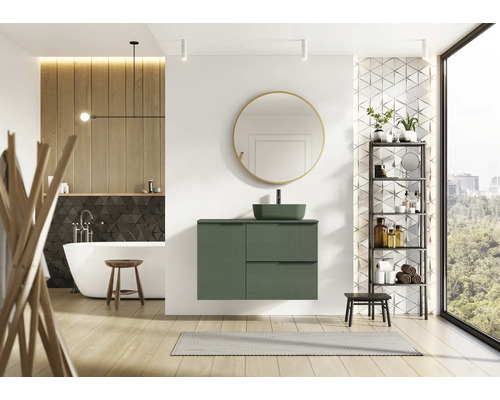 Jungborn opzetwastafel NONUS DECEM 455 x 325 mm bosgroen mat
