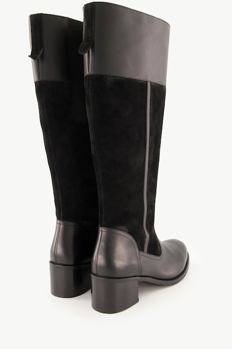 Lederstiefel, XL-Schaft, Zipper, Weite H