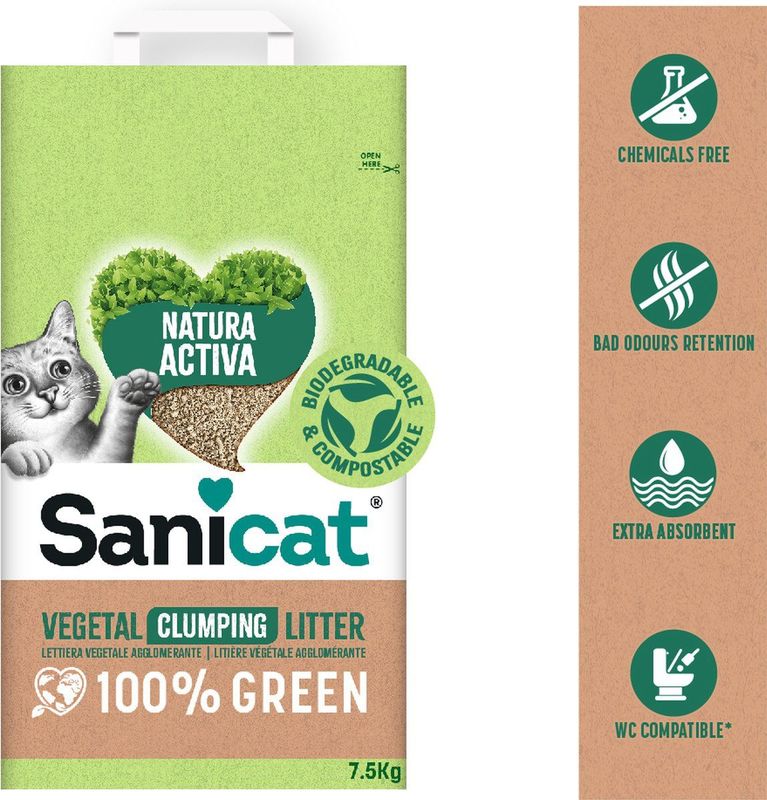 Sanicat - Natura Activa - Kattenbakvulling Klontvormend - 7.5 kg