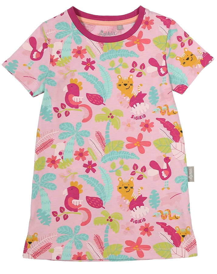 Schlafanzug TROPICAL PARADISE 2-teilig lang in rosa/mint