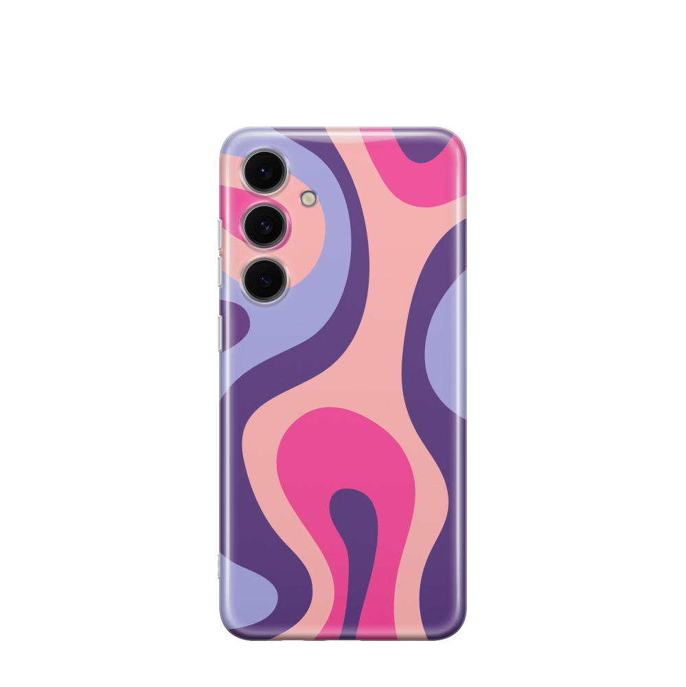 Samsung Galaxy S24 FE Gummi Hülle Pastellpfade 2 - Pink