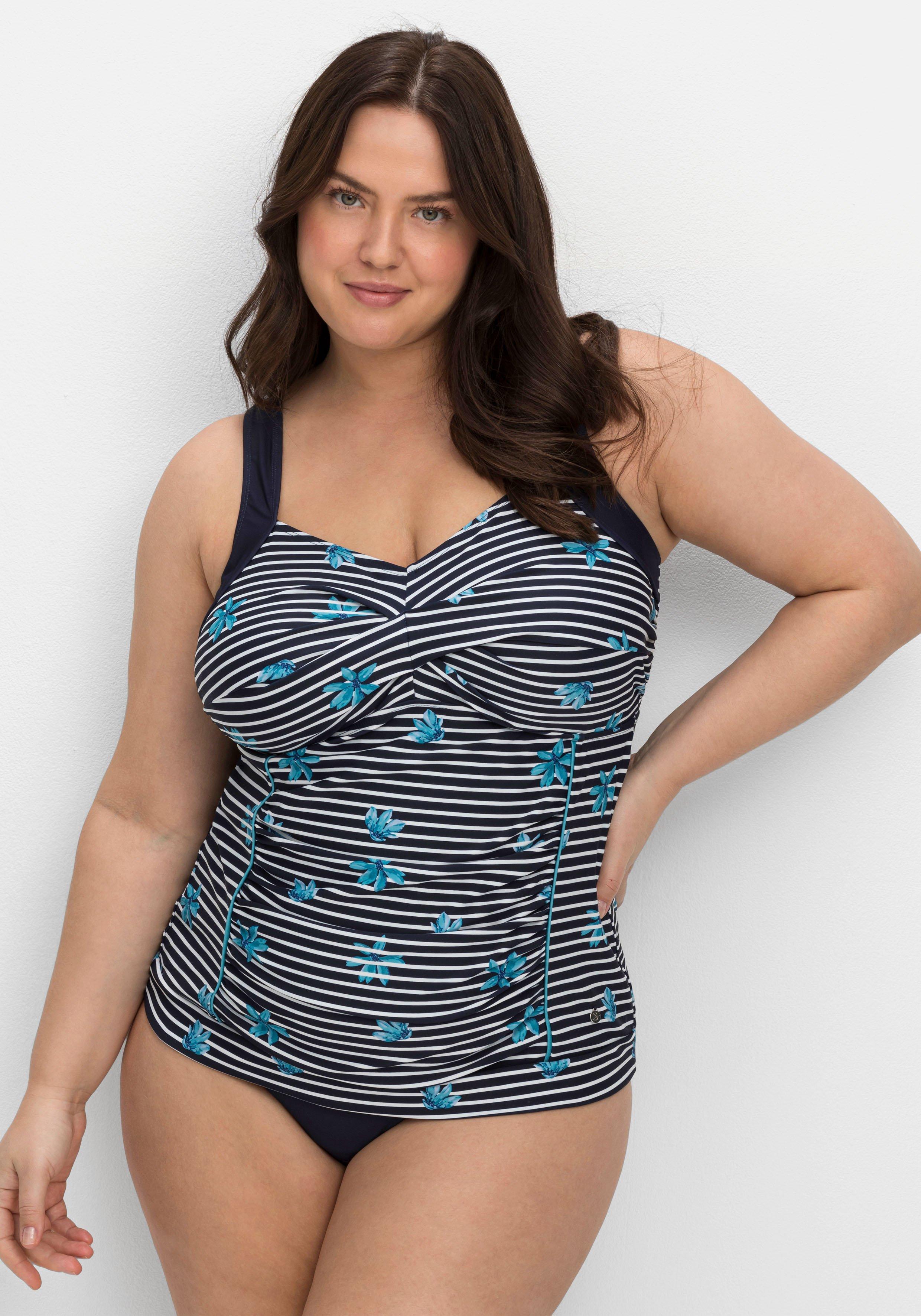 Gestreiftes Tankini-Top mit Shaping-Einsatz