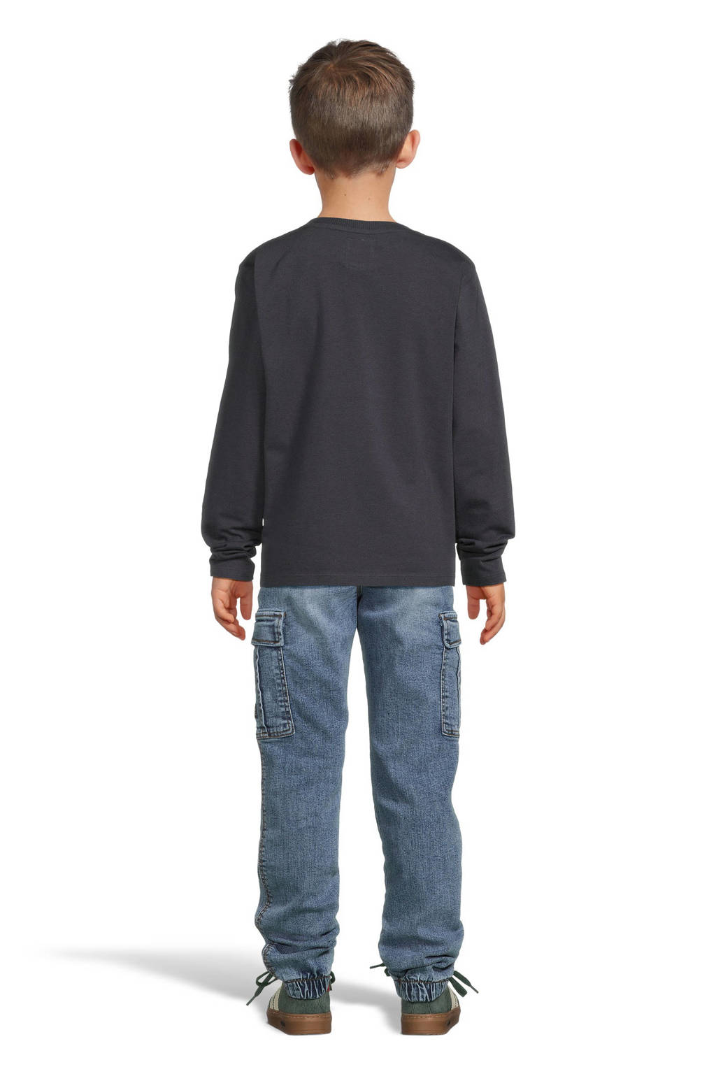 Koko Noko gestreepte gebreide longsleeve donkerblauw
