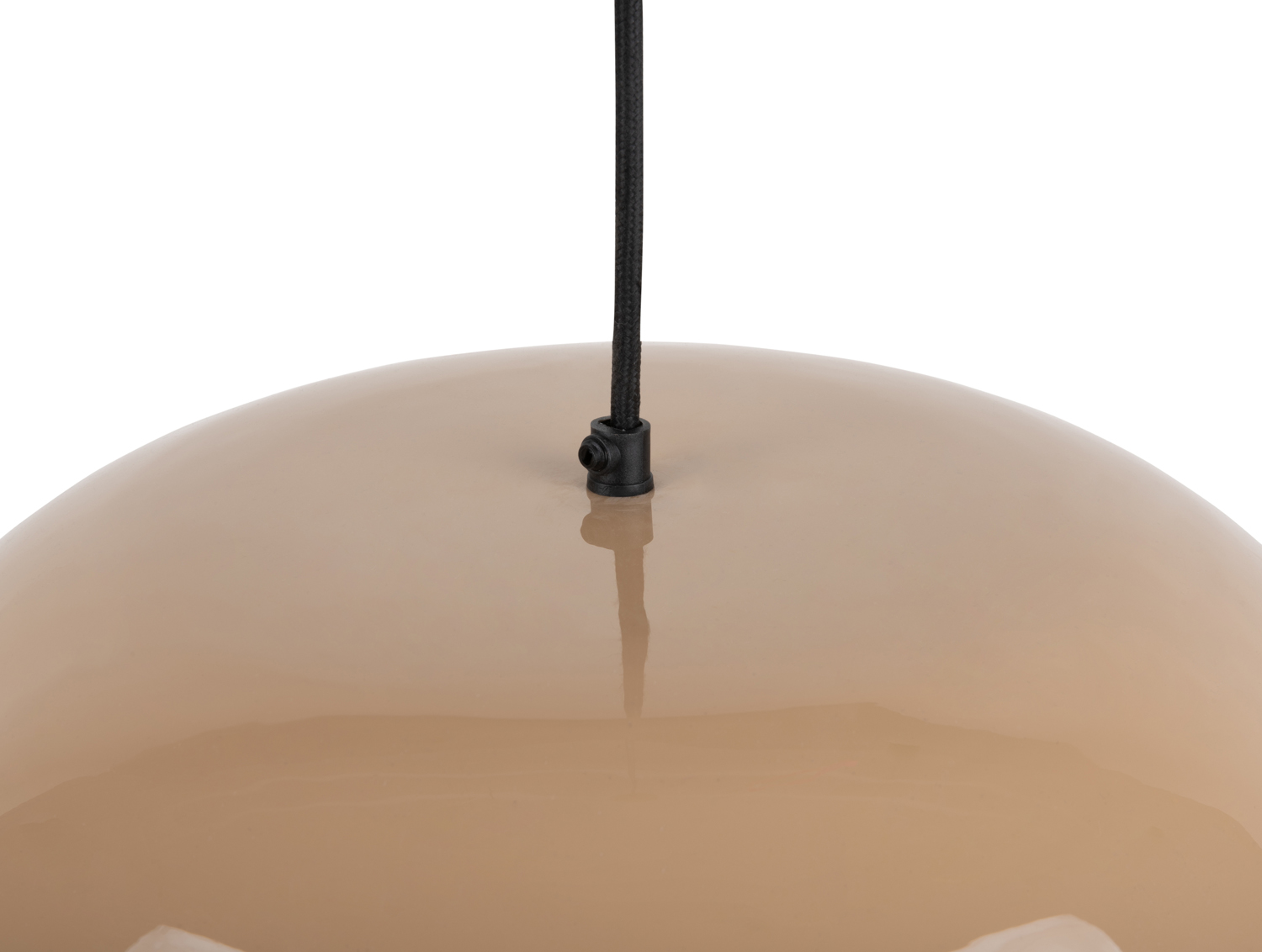 Pendant lamp Waved large enamel soft brown