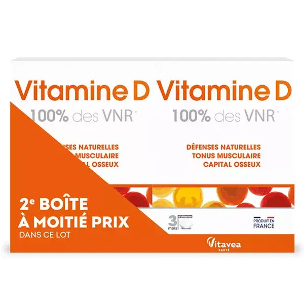 Vitavea Vitamina D 100% VRN Defesas Naturais Pacote com 2 x 90 comprimidos