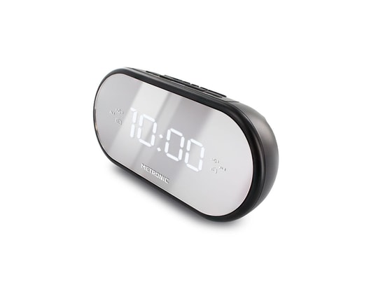METRONIC - Radio-réveil fm miroir double alarme