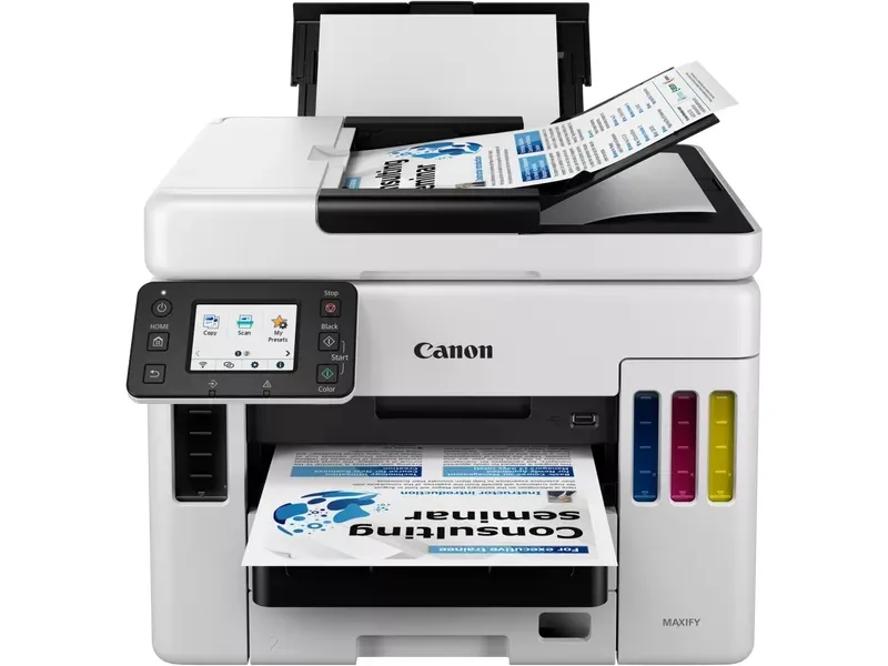 Canon MAXIFY GX7050 - Multifunktionsprinter - farve - blækprinter - kan genopfyldes - Legal (216 x 356 mm)/A4 (210 x 297 mm) (original) - A4/Legal (medie) - op til 24 ipm (udskriver) - 600 ark - 33.6 Kbps - LAN, Wi-Fi(n), USB 2.0, USB vært