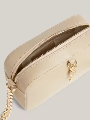 Bolsa transversal de couro de luxo para câmera