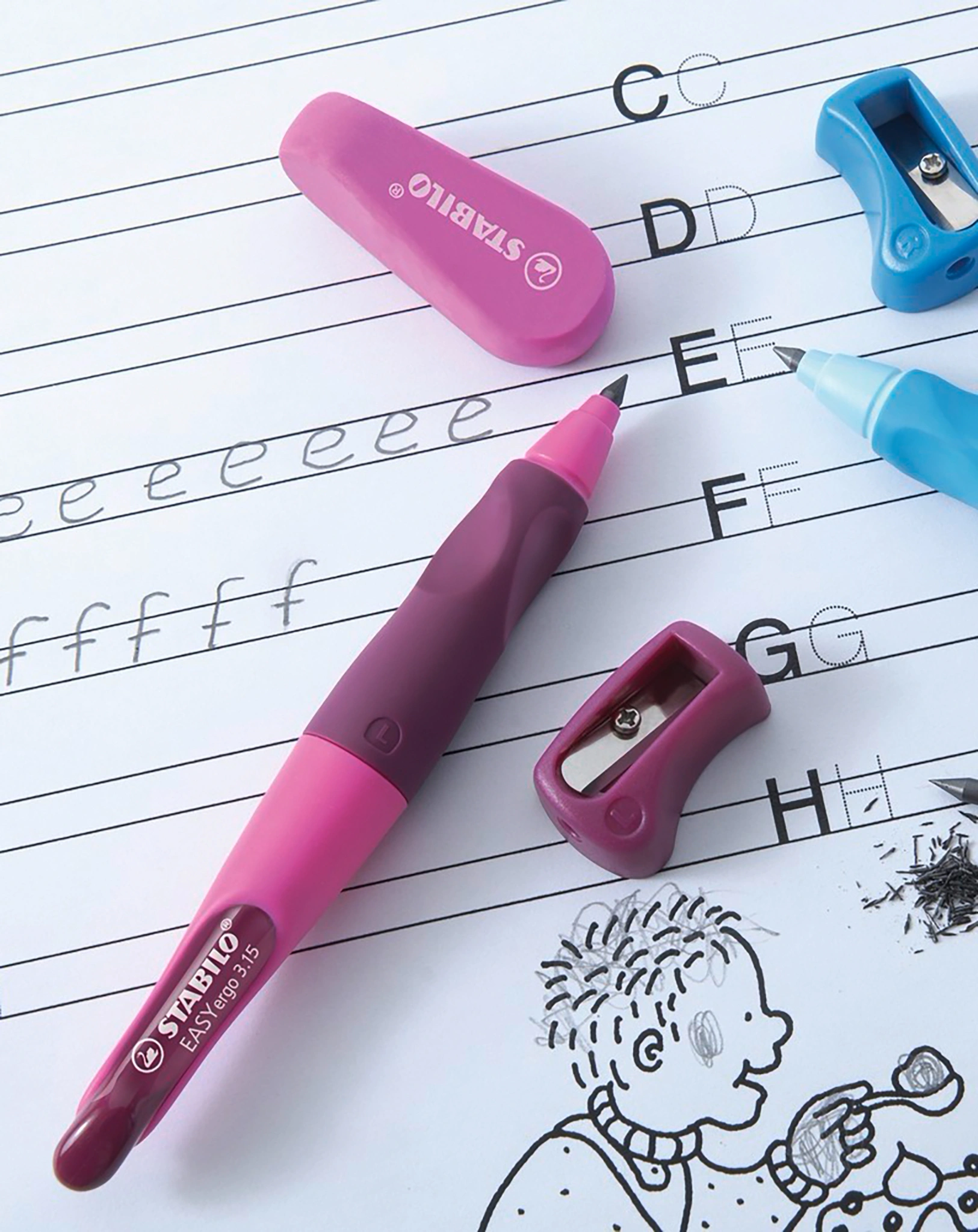 Druck-Bleistift STABILO® EASYergo 3.15 für Rechtshänder in pink/lila