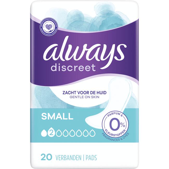 Always Discreet Incontinentieverband 0% parfum Small 20 stuks