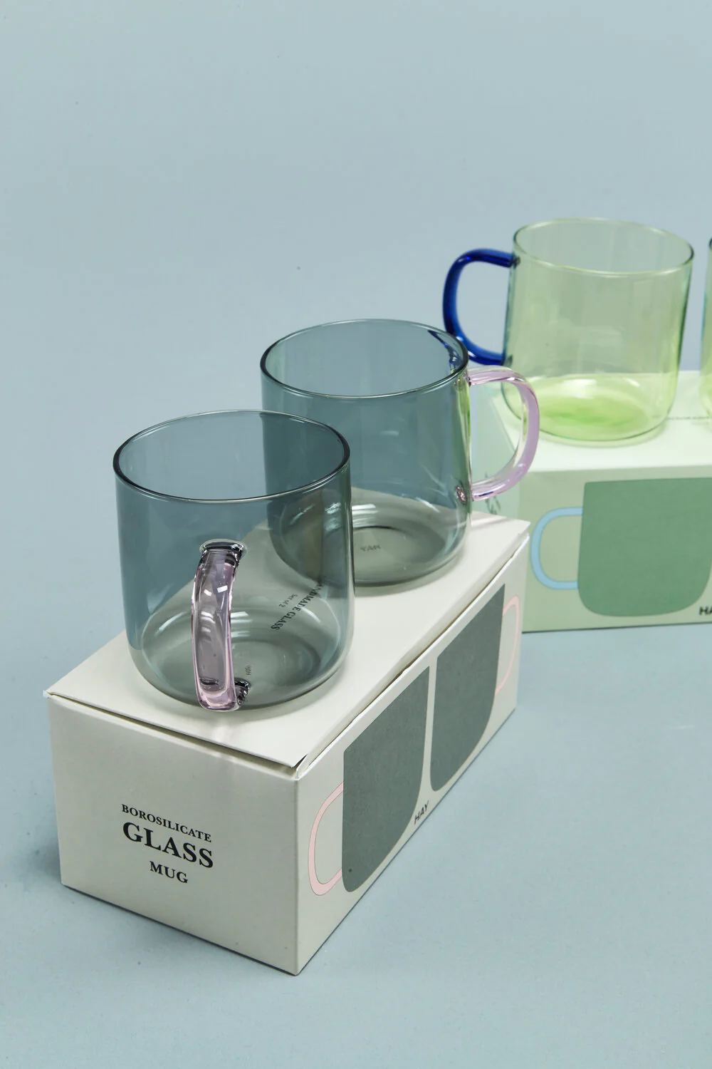 HAY  Borosilicate krus, grå - sæt af to