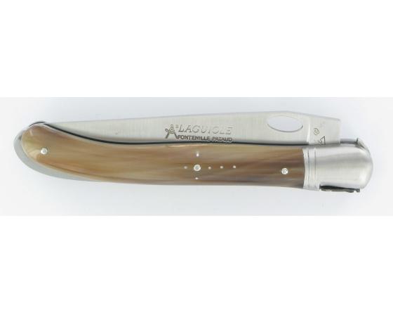 Laguiole Nature 1 Main Corne Blonde Acier 14C28 Couteau de Poche - Laguiole par Fontenille Pataud
