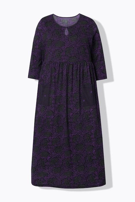 Jerseykleid, A-Linie, Blumendruck