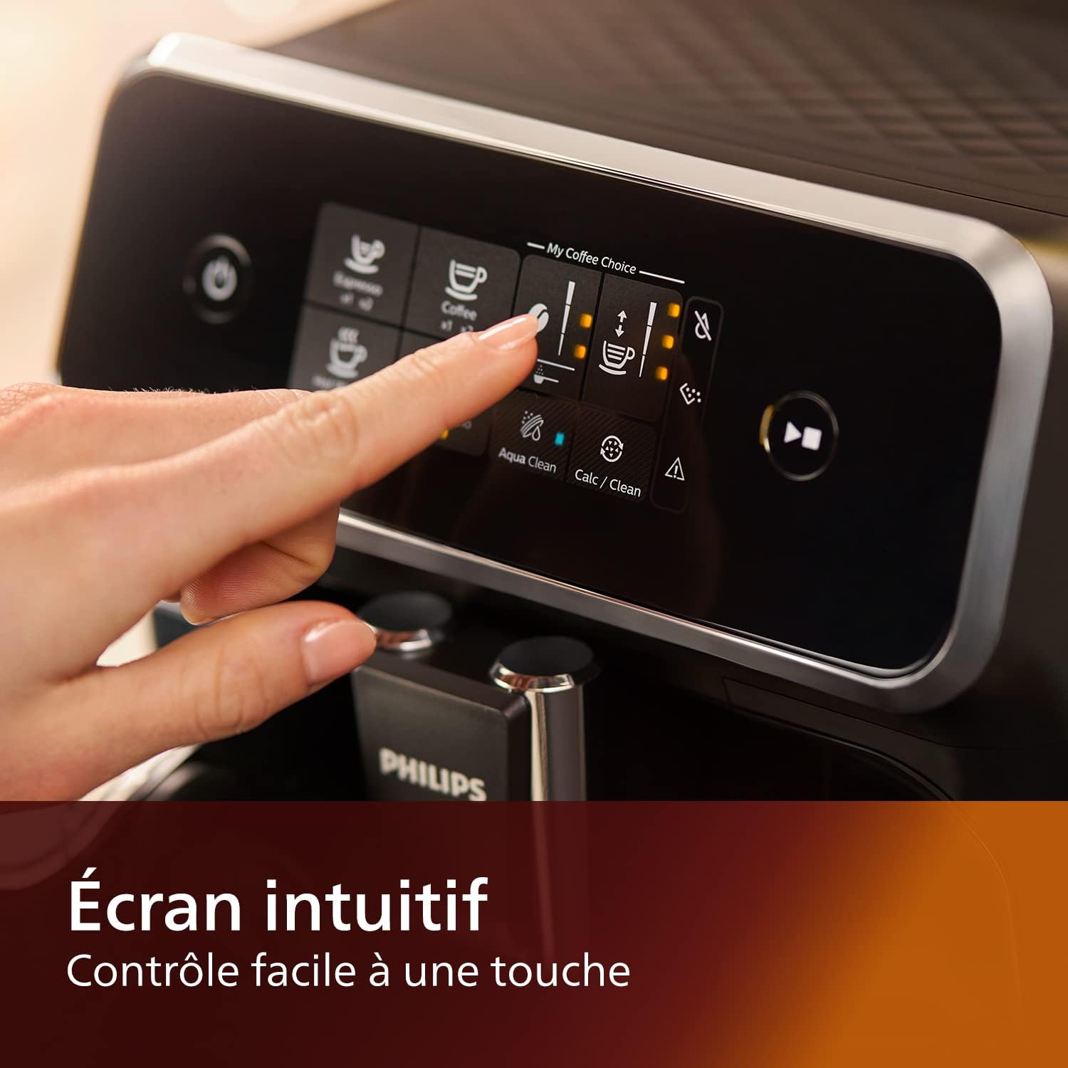 Philips Série 2200 Machine Expresso - Café à Grain - Mousseur à Lait Classique, cran Tactile Intuitif, Noir Mat (EP2220/10)