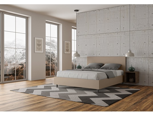 ITYHOME - Lit coffre adele 160x200 similicuir taupe