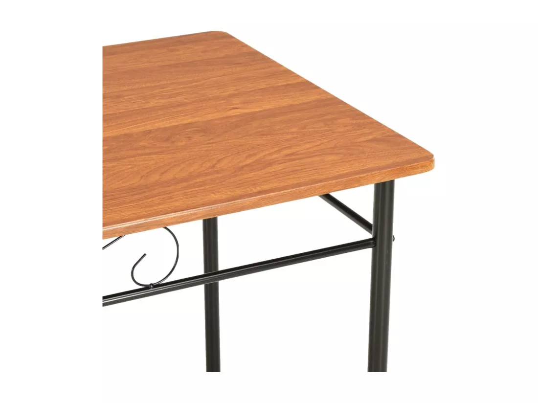 Ensemble de salle à manger 7 pcs MDF et acier Marron