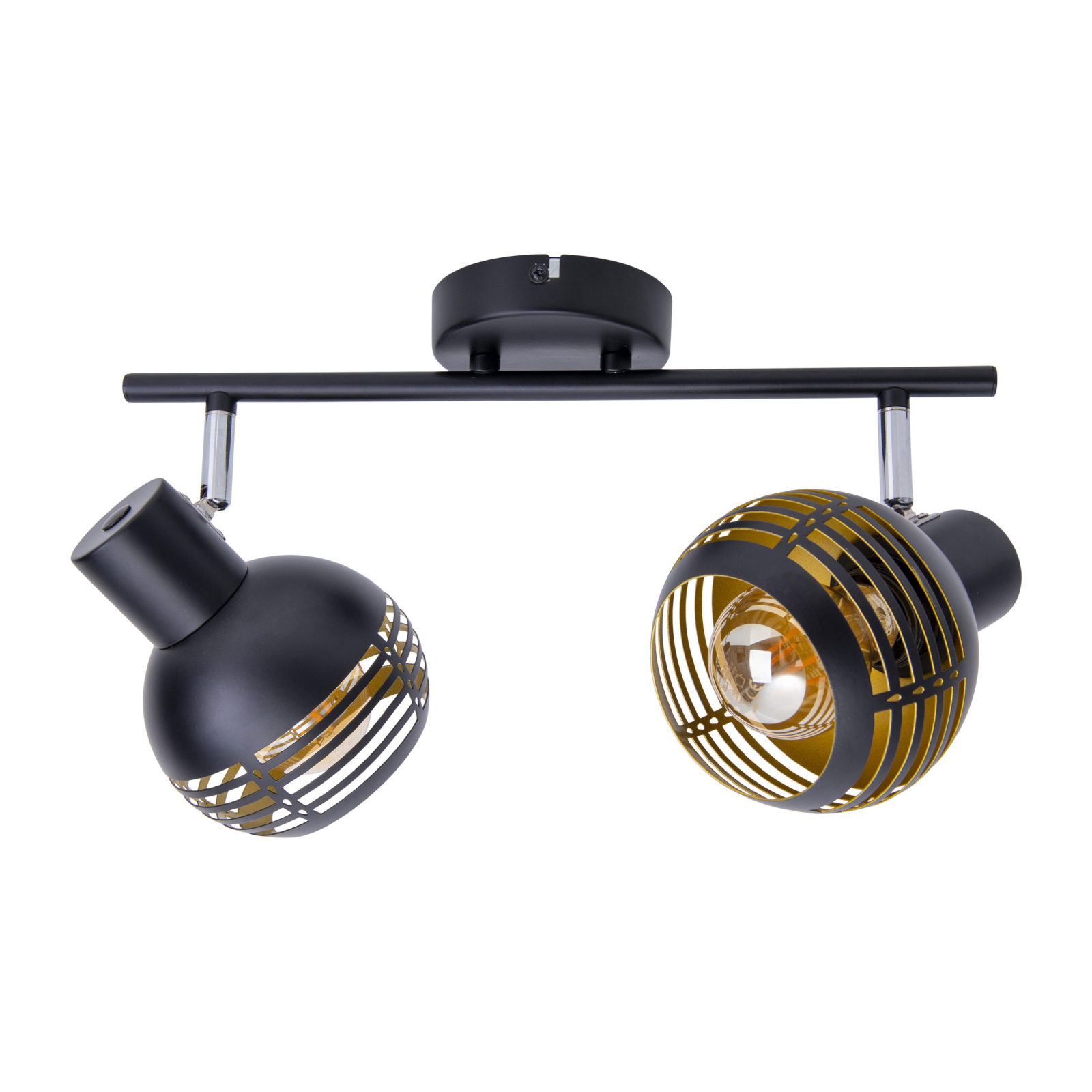 Deckenlampe - schwarz-goldfarben - 2-flammig