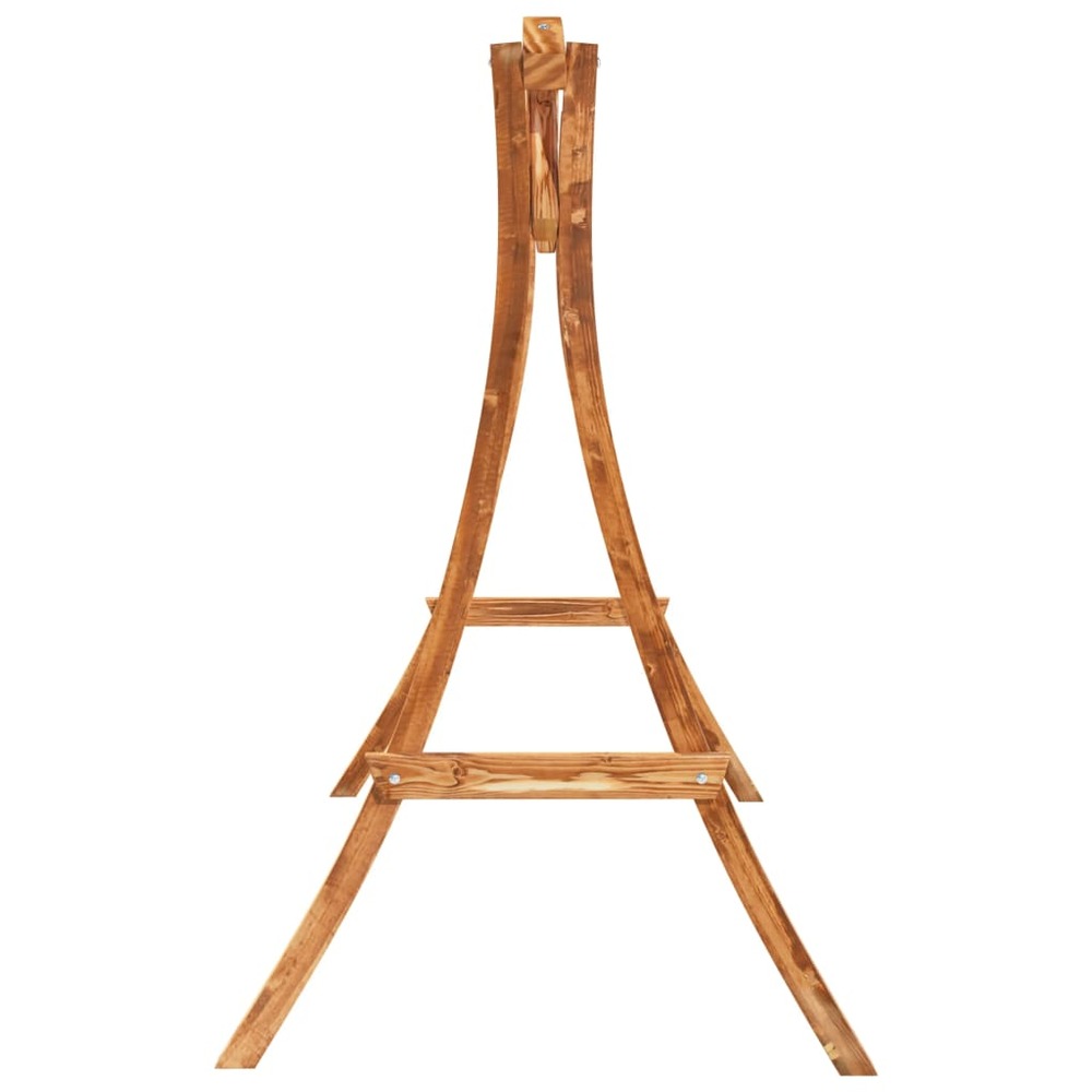 Chaise balançoire avec coussin bois d'épicéa avec finition teck