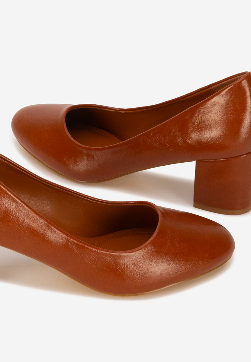Chaussures à talon épais chameau Selinay