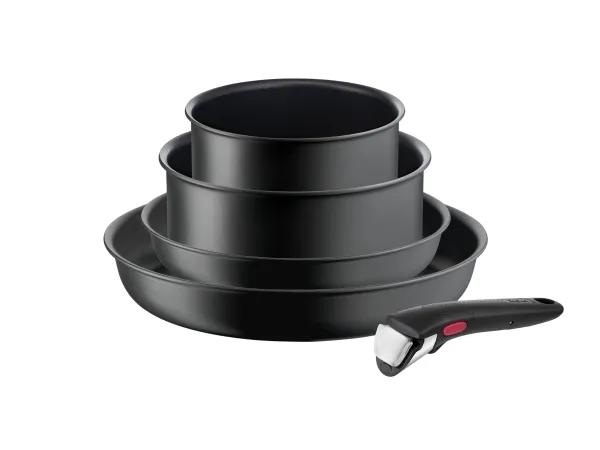 Tefal Ingenio Unlimited L76495, Blandet sæt, Sort, Aluminium, Titanium, Sort, Thermo-Spot