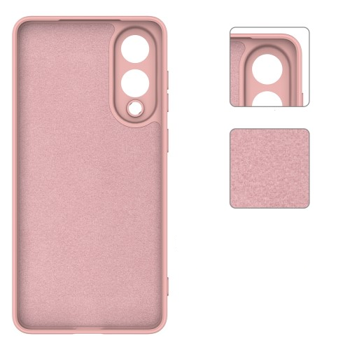 Samsung Galaxy S25 Edge Silikon Case Hülle mit Kameraschutz   Trageschlaufe - Rosa